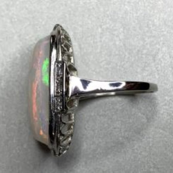 Circa 1920's Solid Australian Opal Ring 10.13 Carats (GIA APPRAISAL INCLUDED) - Picture 2 of 3